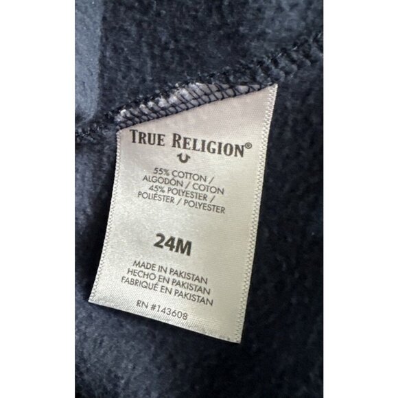 True Religion Hooded Jacket Unisex Baby 24 Month Blue Red Sweatshirt‎ Hoodie Zip - Picture 7 of 7
